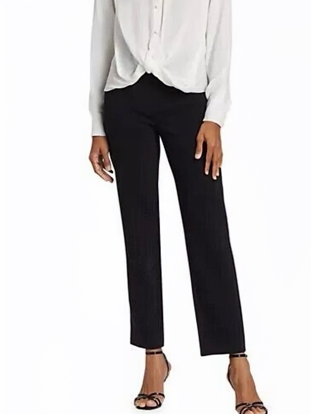 NWT Prabal Gurung Cropped Flat Front Crepe Texture Trousers in Black Size 6